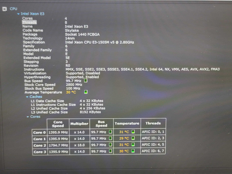 Lenovo ThinkPad P50 Xeon E3-1505m 16GB DDR4 Quadro M2000M 256GB SSD READ  β Lap200