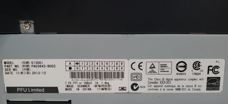 Fujitsu ScanSnap S1300i PA03643-B002 Duplex Color Document Scanner *READ*