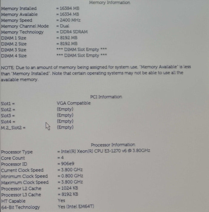 Dell Precision T3620 - E3-1270 v6 @ 3.8GHz, 16GB DDR4, HD 8570, NO HDD