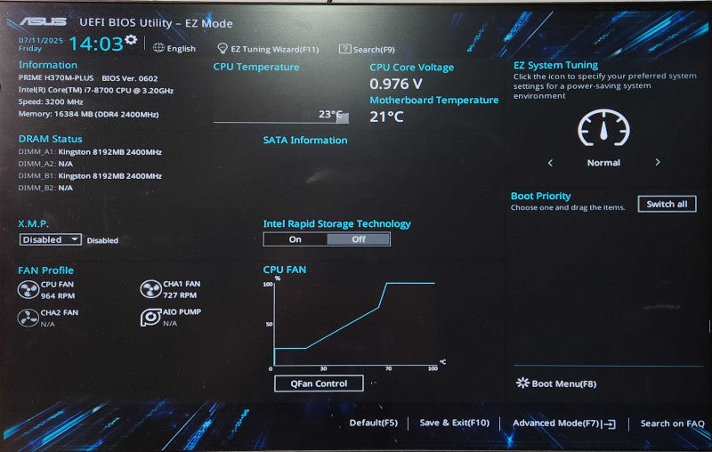 Custom PC, ASUS H370M-PLUS, i7-8700 3.20GHz, 16GB DDR4, GTX1060, No HDD