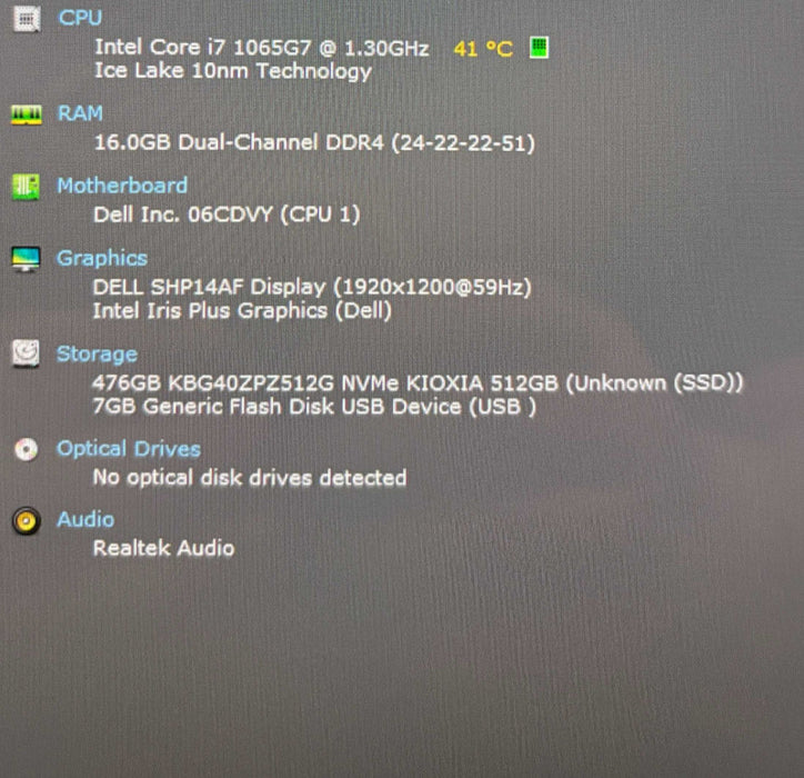 Dell XPS 13 739 2-in-1 TOUCH Core i7-1065G7@1.3GHz 16GB RAM 512GB SSD READ  Lap200