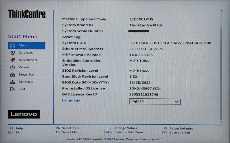Lenovo ThinkCentre M70s Intel Core i5-10400 2.90GHz, 16GB DDR4, 256GB NVMe