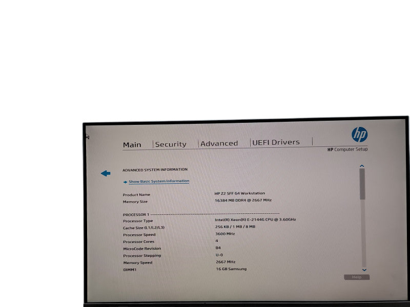 HP Z2 SFF G4 Workstation  E - 2144G @ 3.60GHz 16GB DDR4 Ram θ