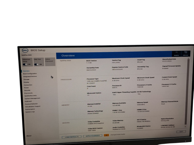 Dell OptiPlex 3000  Micro i5 - 12500T 16GB DDR4 Ram  θ