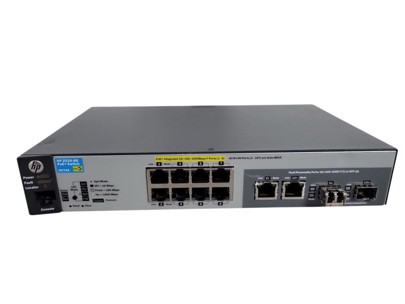 HP 2530-8G PoE+ J9774A | 8-Port Gigabit PoE+ Network Switch | Dual Uplinks !