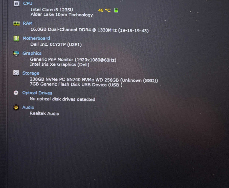 Dell Latitude 5430 Core i5-1235U@1.3GHz 16GB RAM 256GB SSD READ!  Lap200