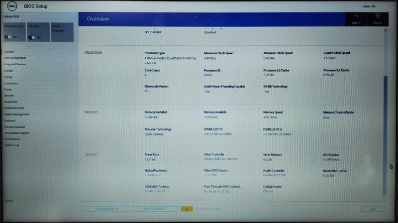 Dell Latitude 5520 i5-1145G7 2.6GHz, 16GB DDR4, 256GB NVMe, PWR  Lap200