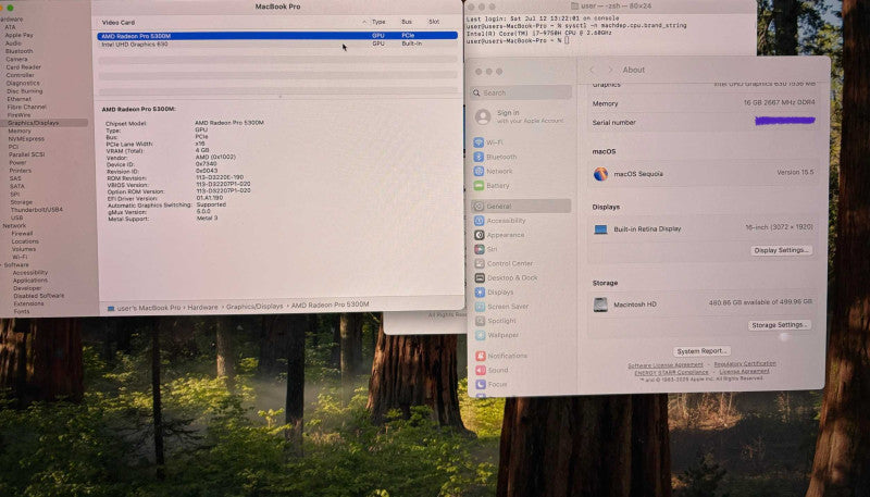 Apple MacBook Pro 16" 2019  i7-9750H Radeon Pro 5300M 16GB RAM 512SSD READ
