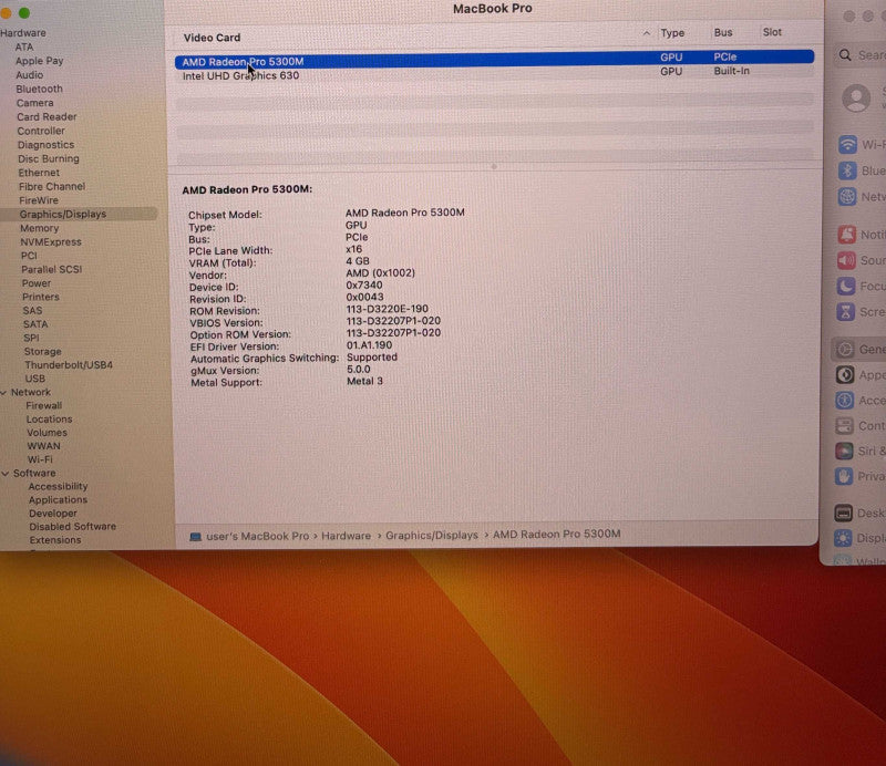 Apple MacBook Pro 16" 2019  i7-9750H Radeon Pro 5300M 32GB RAM 512SSD READ