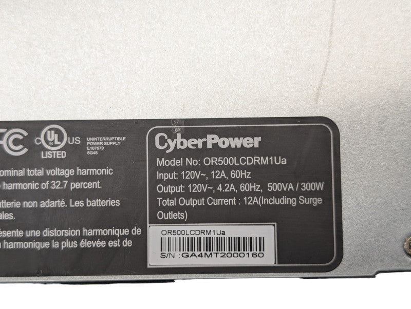Cyberpower OR500LCDRM1U RackMount 300W UPS  -