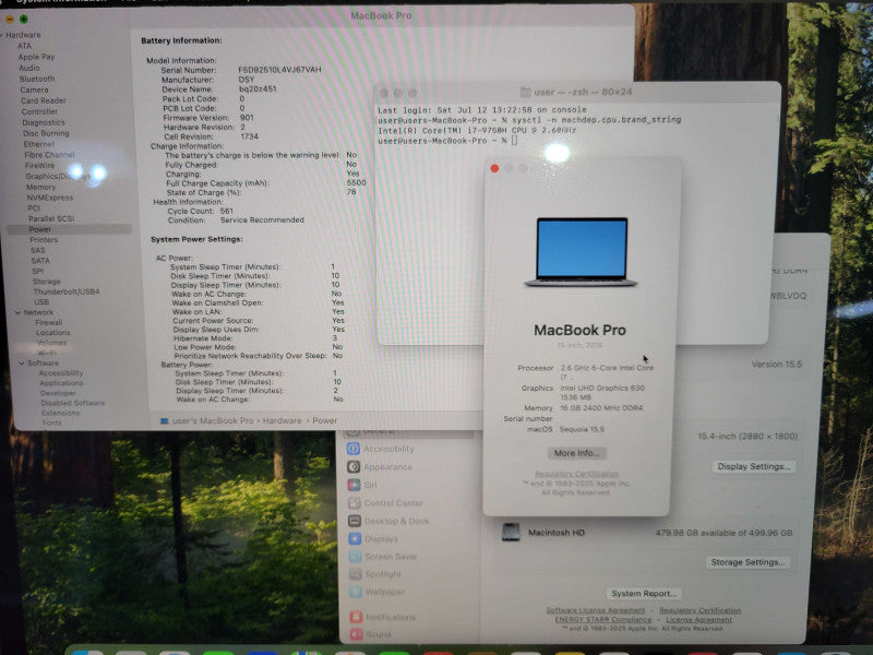 Apple MacBook Pro A1990 2018 15" | i7-9750H @2.6GHz 16GB RAM 500GB !
