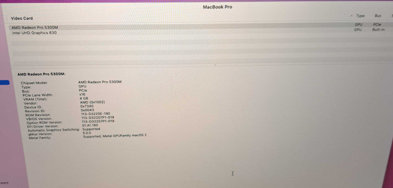 Apple Macbook Pro 16" 2019 | i7-9750H 2.6GHz ,16GB DDR4, 5300M, 512GB SSD
