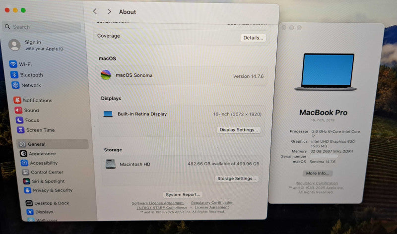 Apple Macbook Pro 16" 2019 | i7-9750H 2.6GHz ,32GB DDR4, 5300M, 512GB SSD Q