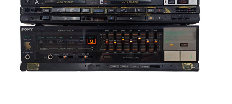 Sony TA-70V Integrated Amp & TC-V70WR Dual Cassette Deck Stereo READ