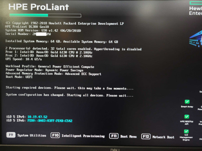 HP ProLiant DL380 Gen10 2U, 2x Xeon Gold 6130 64GB DDR4 P408i-a SR Gen10 _