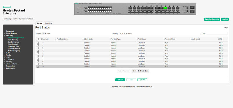 HPE OfficeConnect 1820-24G | 24-Port Gigabit Ethernet Switch | J9980A