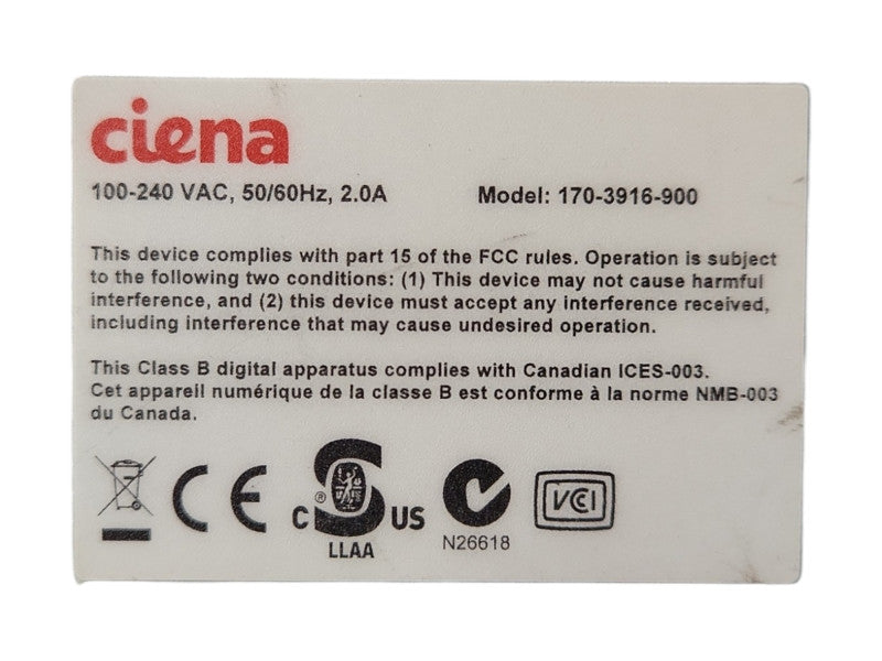 Ciena 3916 170-3916-904 Service Delivery Switch, Factory Reset