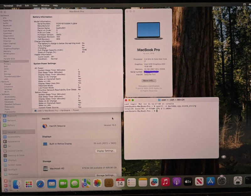Apple MacBook Pro 16" 2019  i7-9750H Radeon Pro 5300M 32GB RAM 512SSD READ!