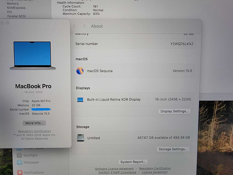 Apple MacBook Pro A2780 16" 2023 | Apple M2 | 32GB LPDDR5 512GB SSD - READ