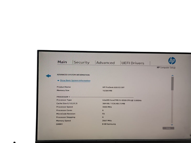 HP ProDesk 600 G5 SFF i5 - 9500 @ 3.00GHz 16GB DDR4 Ram Qθ