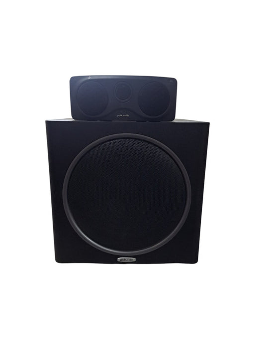 Polk Audio PSW125 12″ Powered Subwoofer & RM1600S Center Speaker