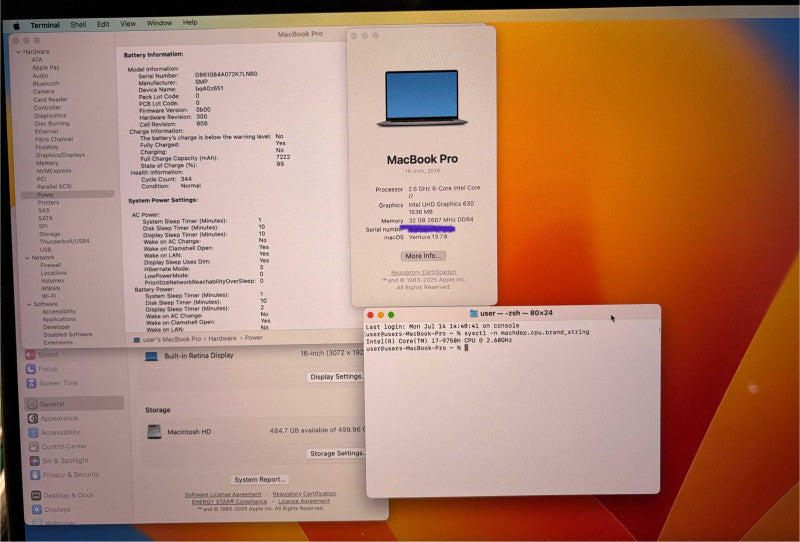 Apple MacBook Pro 16" 2019  i7 9750H Radeon Pro 5300M 32GB RAM 512SSD READ