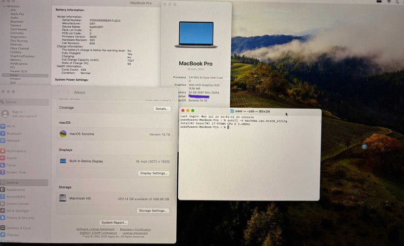 Apple MacBook Pro 16" 2019  i7 9750H Radeon Pro 5300M 32GB RAM 512SSD READ!