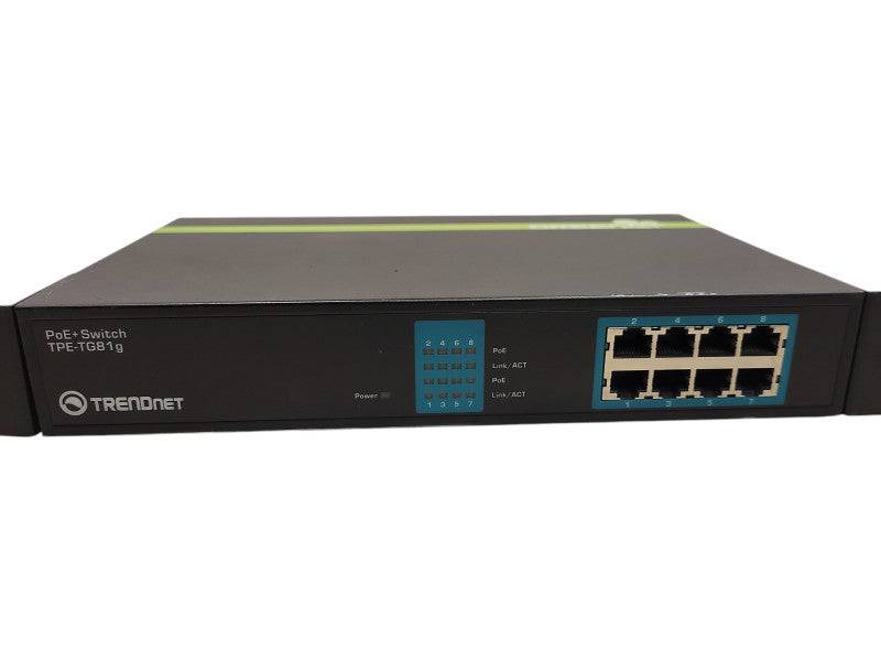 TRENDnet 8 Port Gigabit PoE Switch TPE-TG81g GreenNet Rack Mount Brackets Q$