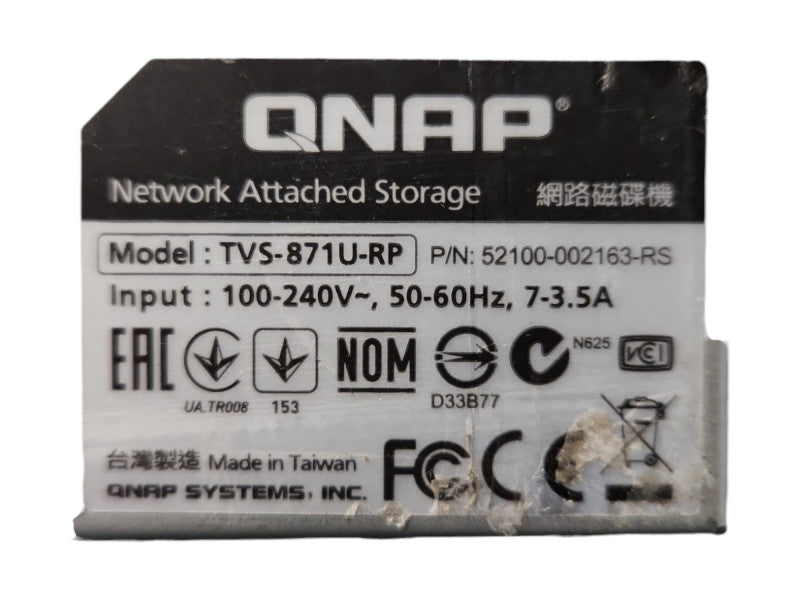 QNAP TVS-871U-RP 8-Bays NAS, i5-4590S, 8GB RAM, 8x 2TB HDDs & 2x128GB mSATA