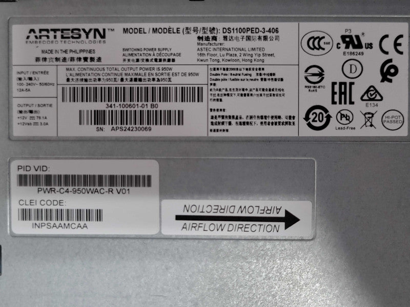 Cisco C9500-16X-A V01 16-Port 10G SFP Switch 1x PWR-C4-950WAC-R, READ _