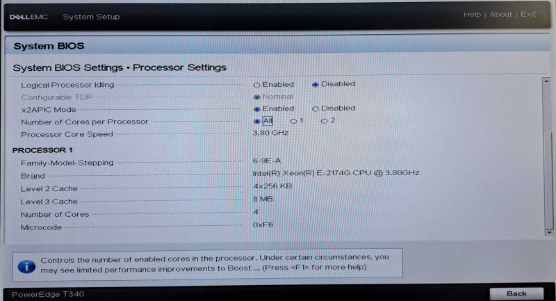 Dell PowerEdge T340 | Xeon E-2174G @3.80GHz, 48GB DDR4, H330, 2x 495W