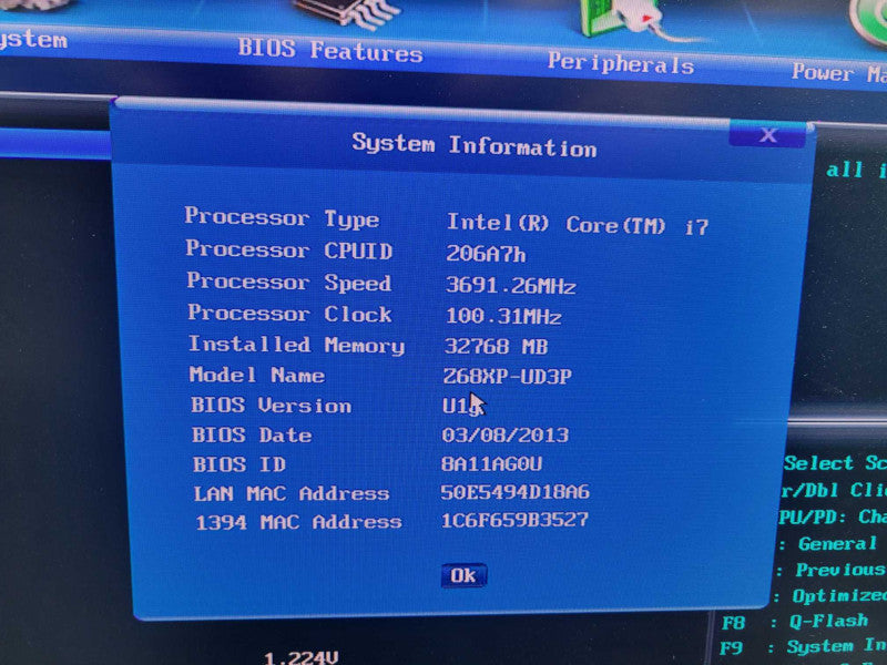 Intel Core i7-2600 Gigabyte GA-Z68XP-UD3P 32GB DDR3 + I/O Plate %