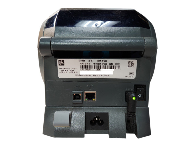Zebra ZP505 Thermal Label Printer w/ Power Supply Base ZP505-0203-0020