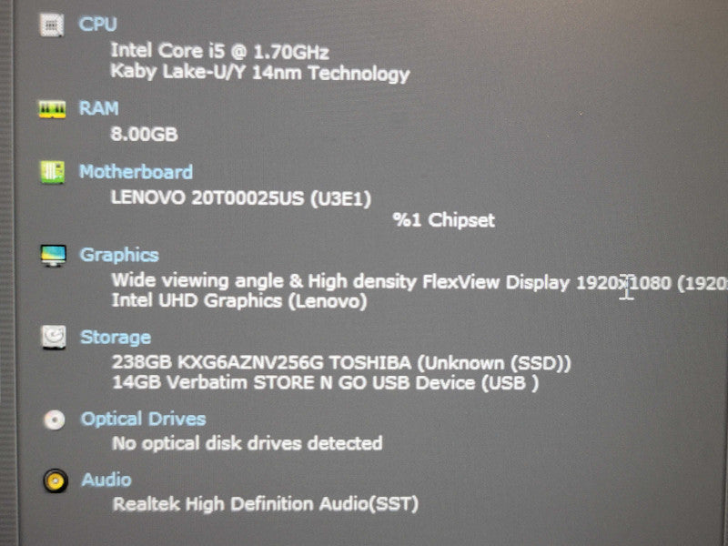 Lenovo ThinkPad T14s i5-10310U 8GB RAM 256GB SSD β Lap200