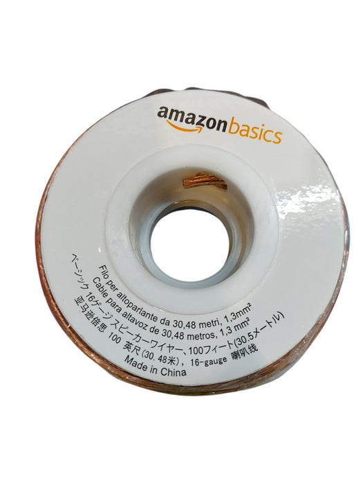 Amazon Basics 16-Gauge Speaker Wire Cable, 100 feet, Bronze 100 Feet