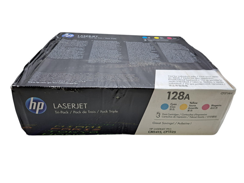 TRI-PACK New Sealed HP 128A Toner Set Cyan Magenta Yellow CM1415 CP1525