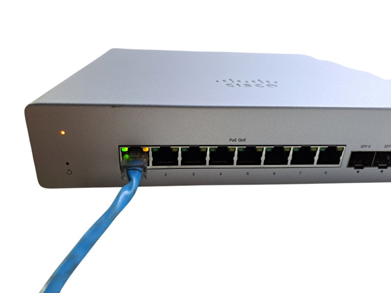 Cisco Meraki MS120-8FP-HW | 8-Port Gigabit PoE+ Cloud Switch UNCLAIMED