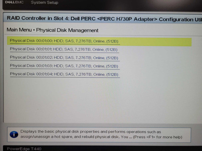 Dell PE T440 - Xeon Bronze 3104 1.70GHz, 16GB DDR4, H730P, 5x 8TB SAS HDDs _