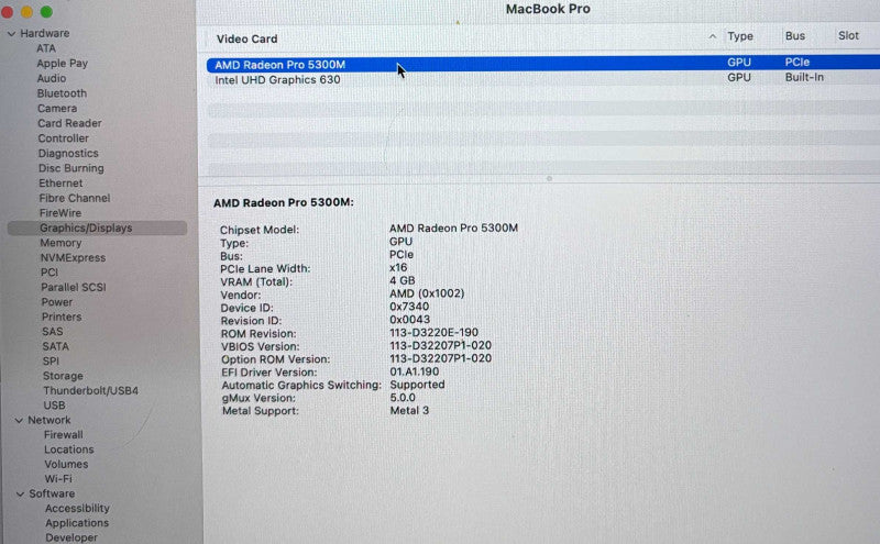 Apple MacBook Pro 16" 2019 i7-9750H Radeon Pro5300M 32GB RAM 512SSD READ!