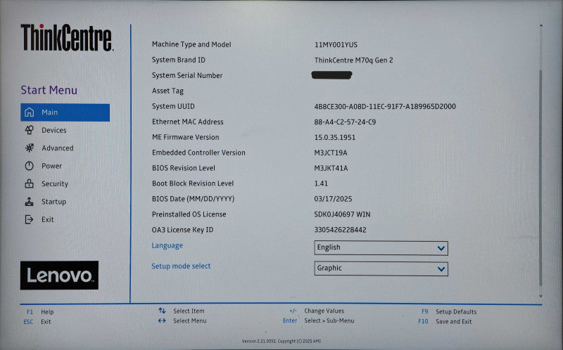 Lenovo M70q Gen 2, i5-11400T 1.30GHz, 16GB DDR4, 256GB NVMe, WiFi, PWR