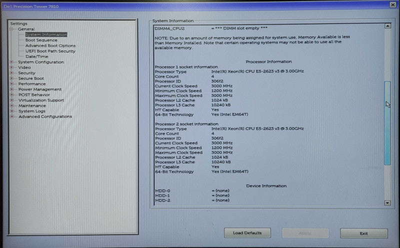 Dell Precision T7810, 2x Xeon E5-2623v3, 64GB DDR4, M2000, No HDD, 825W PSU