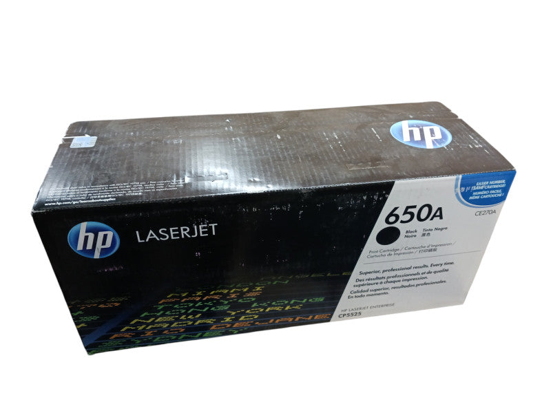 Genuine HP LaserJet 650A/CE270A New Black Toner Cartridge Sealed Q