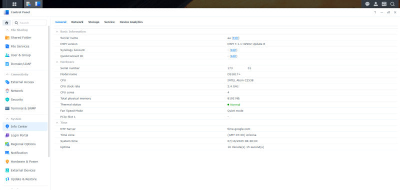 Synology 8 bay NAS DiskStation DS1817+ (8GB) (Diskless) w/ 2x 3TB HDD $