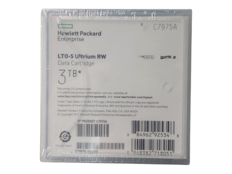 *NEW SEALED* HPE LTO-5 LTO5 Ultrium RW C7975A 3TB Data Cartridge
