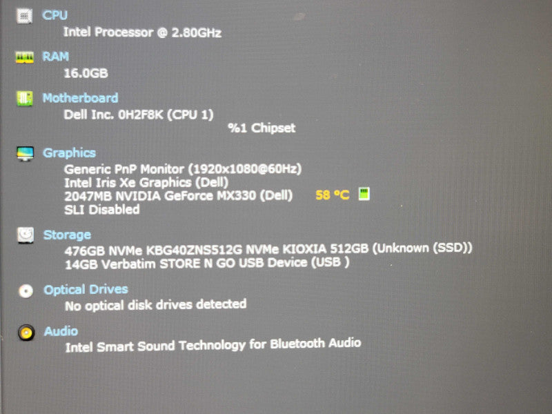 Dell Vostro 5502 i7-1165G7 16GB DDR4 MX330 512GB NVMe READ β Lap200