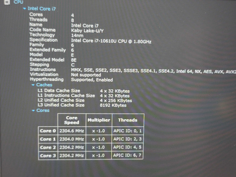 Lenovo ThinkPad X1 Carbon i7-10610U 16GB RAM 256GB SSD  β Lap200