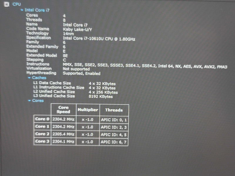 Lenovo ThinkPad X1 Carbon i7-10610U 16GB RAM 256GB SSD READ  β Lap200
