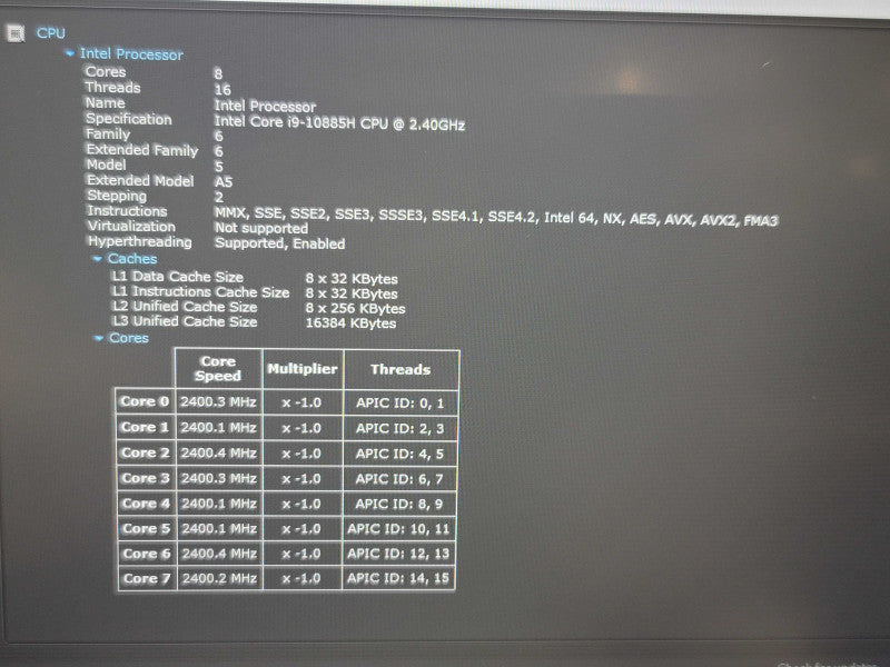 Dell Precision 7750 i9-10885H 64GB DDR4 RTX 4000 256GB SSD  β Lap200