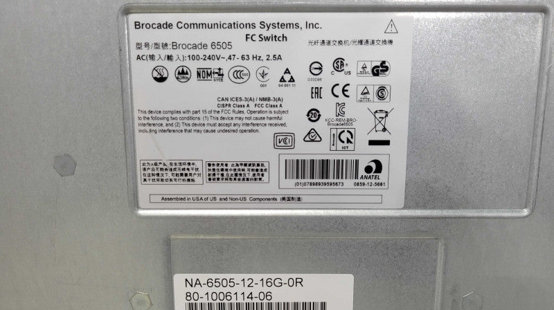 Brocade 6505 NA-6505-12-16G-0R 24x 16GB SFP Ports (12-port Active)  SWITCH _