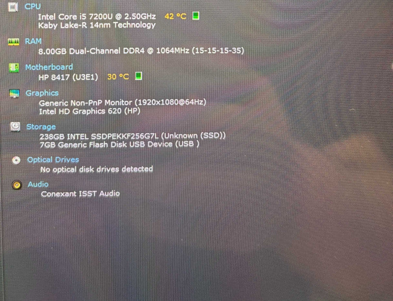 HP EliteBook 1040 G4 TOUCH Core i5-7200U@2.5GHz 8GB RAM 256GB SSD  Lap200